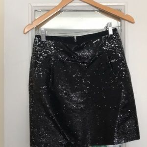 J. Crew black sequin mini skirt